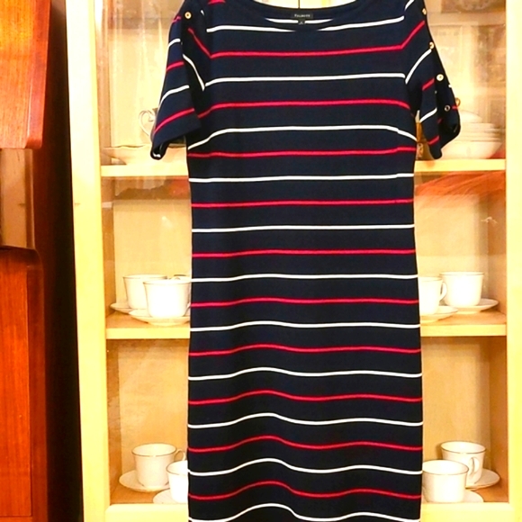 Talbots Dresses & Skirts - Talbots Navy Stripe Soft Cotton Dress. Women Size Small.